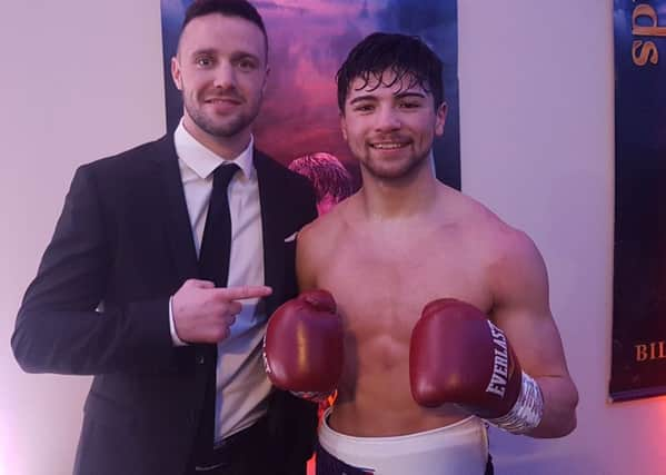 Josh Taylor congratulates Cumbernauld's Andy Tham on winning his first professional fight