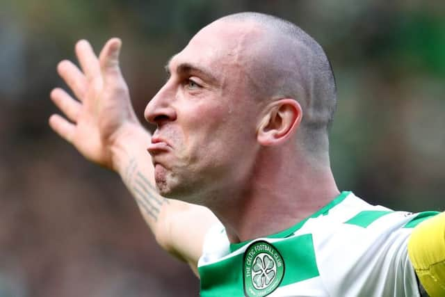 Celtic's Scott Brown at full time after his side's win over Rangers. Picture: PA