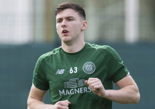 Celtic left-back Kieran Tierney during a training session. Picture: Craig Foy/SNS