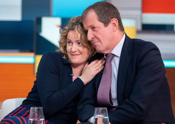 Feminist campaigner and stand-up Grace Campbell with her father Alastair. Picture: Ken McKay/Shutterstock