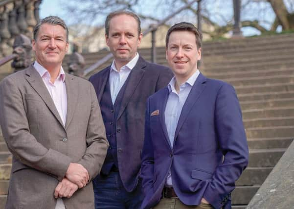 From left: 80 Days founder Mark Forrester, managing partner David Gardner and managing partner Chris McGuire.