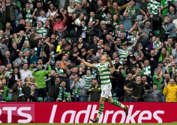 Jozo Simunovic celebrates after scoring the only goal after 67 minutes. Picture: SNS Group