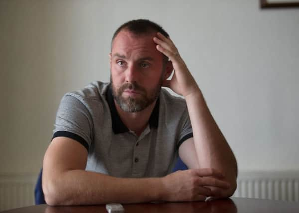 28/08/15 . KILMARNOCK. Rugby Park. Portrait of Kilmarnock FC player Kris Boyd for SoS interview with Moira Gordon.