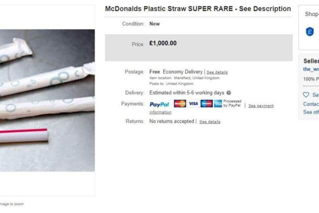 eBay sellers are trying their luck with the "vintage" straws.