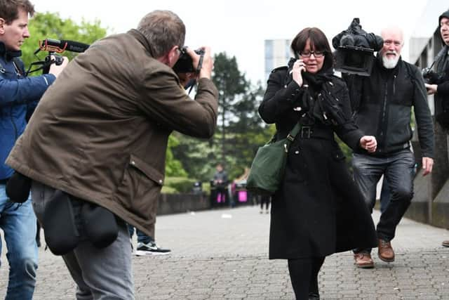 The scenes outside Glasgow Sheriff Court. Picture: John Devlin/TSPL