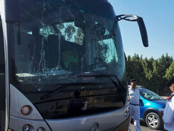 Around 25 tourists were on the bus at the time of the bomb attack, which took place close to the Giza Pyramids. PIC: AFP/Getty.