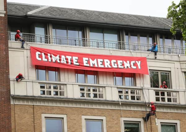 Greenpeace activists blocked access to BPs headquarters in London. Picture: PA