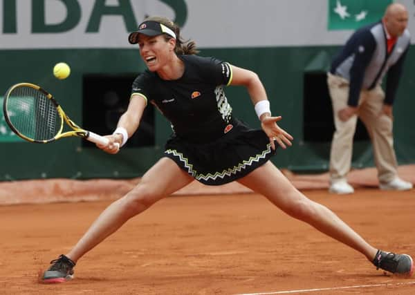 Britain's Johanna Konta on her way to victory over Lauren Davis of the US. Picture: Pavel Golovkin/AP