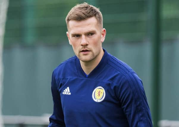 Michael Devlin during Scotland training at the Oriam.