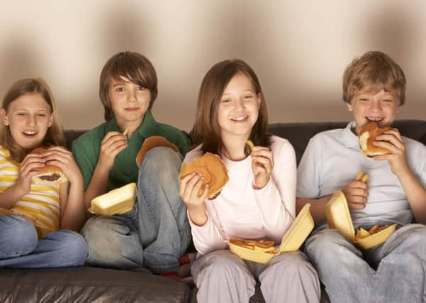 Children watching a television show