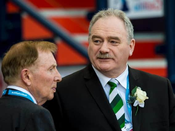 Rod Petrie has left Hibs along with owner Sir Tom Farmer (left).