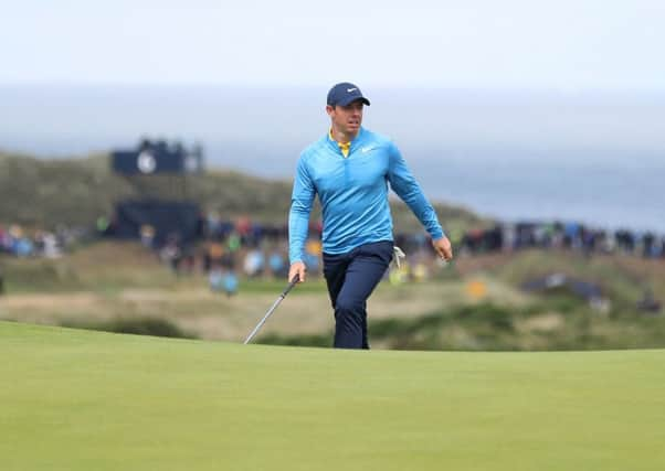 Rory McIlroy during practic at Royal Portush.