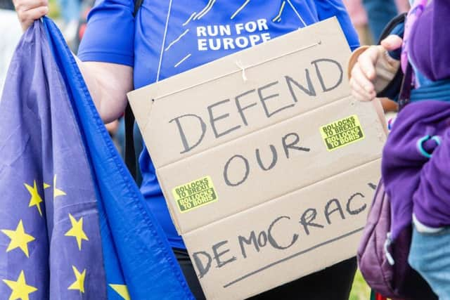 Anti-Brexit protesters gather in Edinburgh