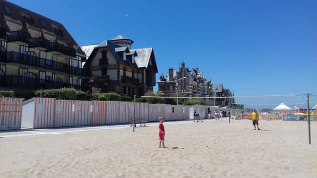 The spectacular beach at Houlgate
, Normandy, just a 20-minute walk from the Eurocamp campsite of Camping La Valee