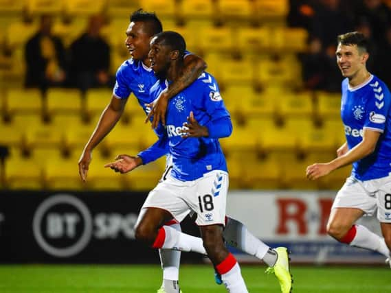 Glen Kamara celebrates his goal