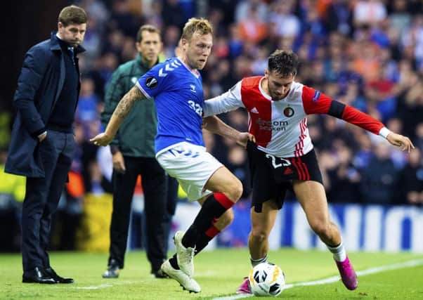 Steven Gerrard looks on as his Rangers side defeat Feyenoord at Ibrox. Picture: Alan Harvey/SNS