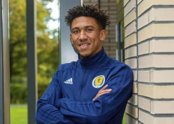 Liam Palmer during a Scotland media session at the Oriam.