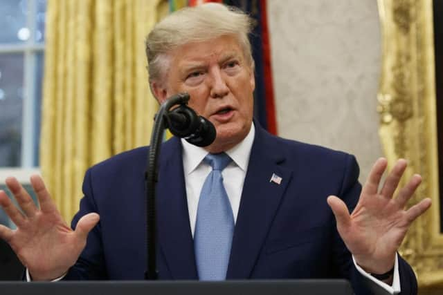 US president Donald Trump speaks during a ceremony to present the Presidential Medal of Freedom to former Attorney General Edwin Meese. Picture: AP Photo/Alex Brandon