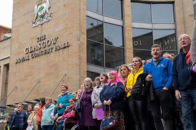 The event culminated in one final performance by several prominent choirs outside the venue on Saturday. Picture: PA