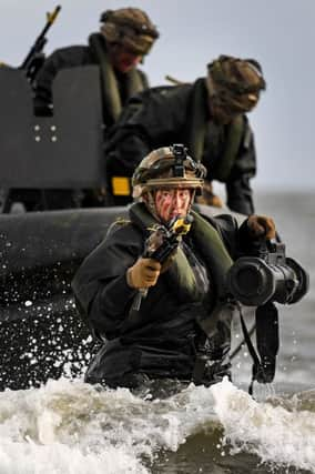 Royal Marines on an exercise in Dundrennan. Scots personnel account for 7.1 per cent of the UK total. Picture: Jeff J Mitchell/Getty