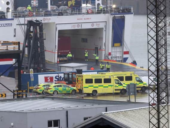 The Stena Line ferry arrived in Rosslare in Co Wexford in the Irish Republic at around 3pm on Thursday from Cherbourg in France. Picture: PA