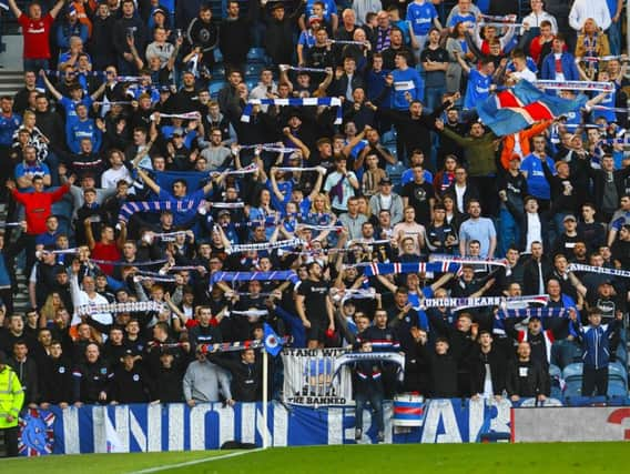 The Union Bears fans' group at Ibrox