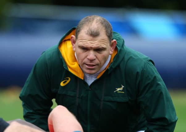 South Africa-born Pieter de Villiers will join Scotland as a short-term scrum coach. Picture: Getty.