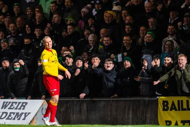 The striker played his last game against former club Celtic in the Scottish Cup. Picture: SNS